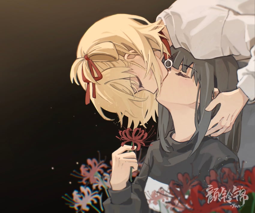 nishikigi chisato and inoue takina (lycoris recoil) drawn by yanlingjinshilihuahua