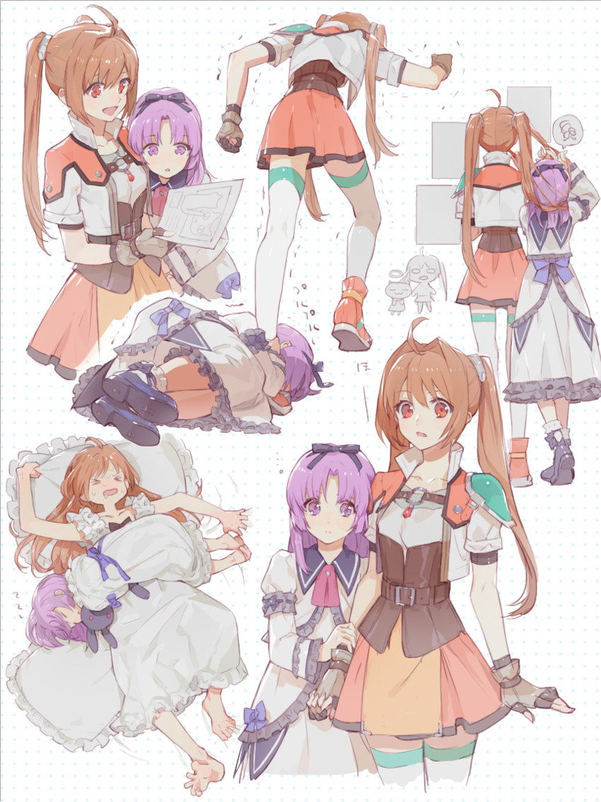 renne and estelle bright (eiyuu densetsu and 1 more) drawn by nishihara_isao