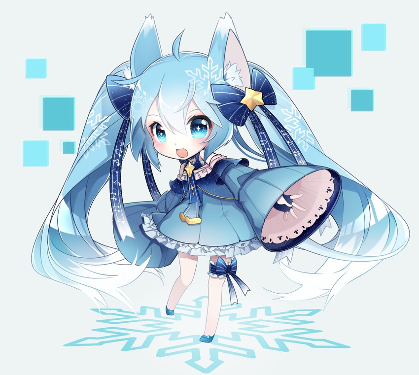 hatsune miku and yuki miku (vocaloid) drawn by chuuko_anpu