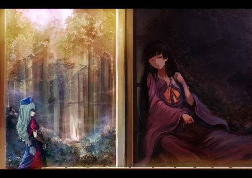 houraisan kaguya and yagokoro eirin (touhou) drawn by sola7764