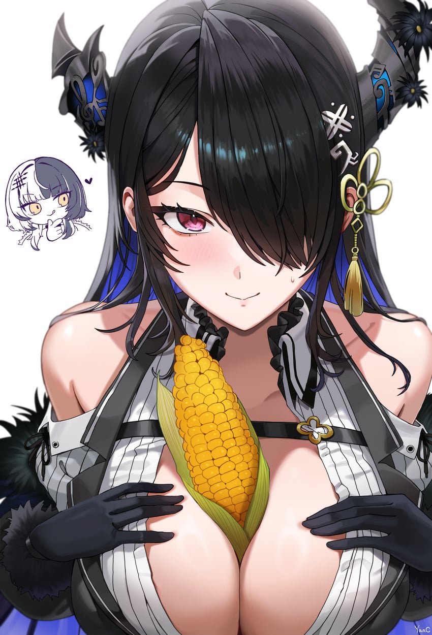 shiori novella and nerissa ravencroft (hololive and 1 more) drawn by yan.c