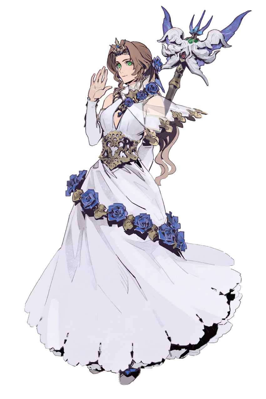 aerith gainsborough (final fantasy and 2 more) drawn by fujise_lisa