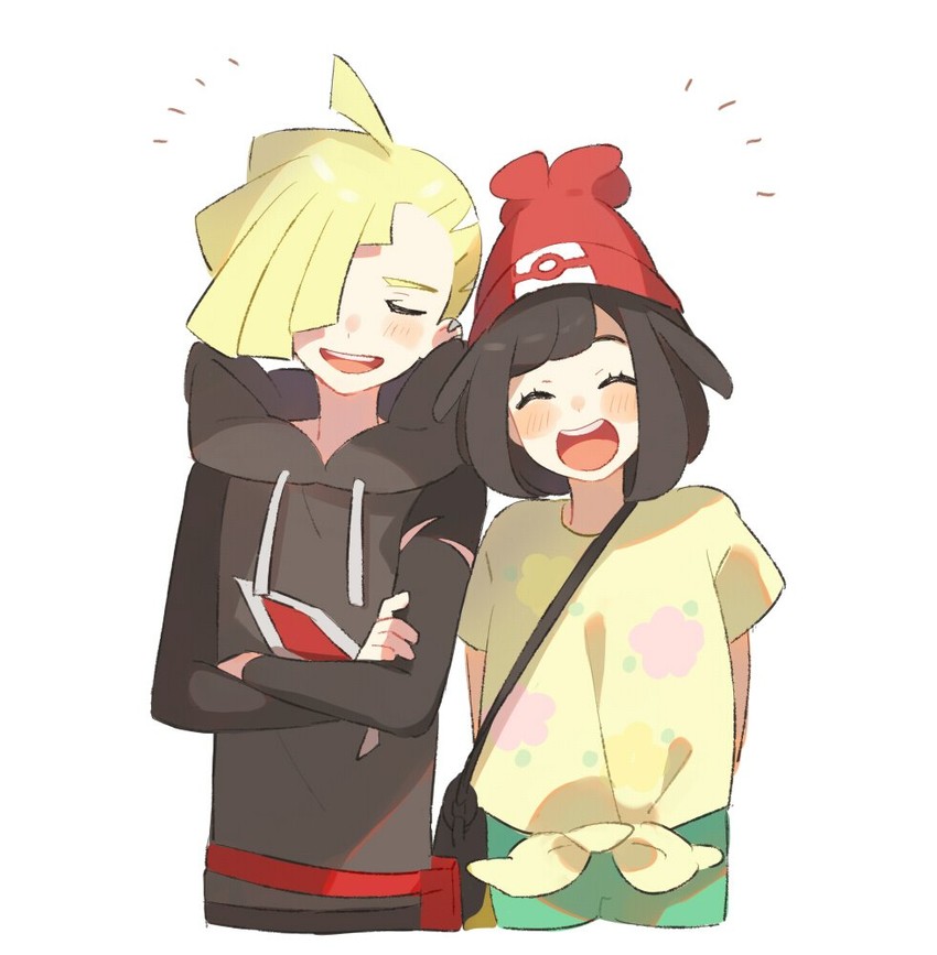 selene and gladion (pokemon and 1 more) drawn by unapoppo