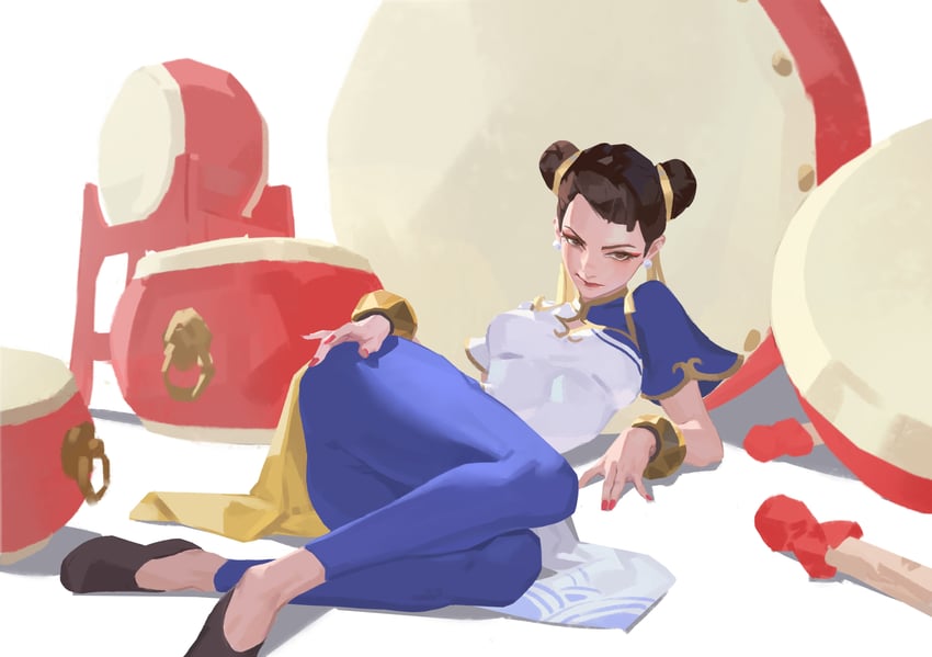 chun-li (street fighter and 1 more) drawn by qchbtb