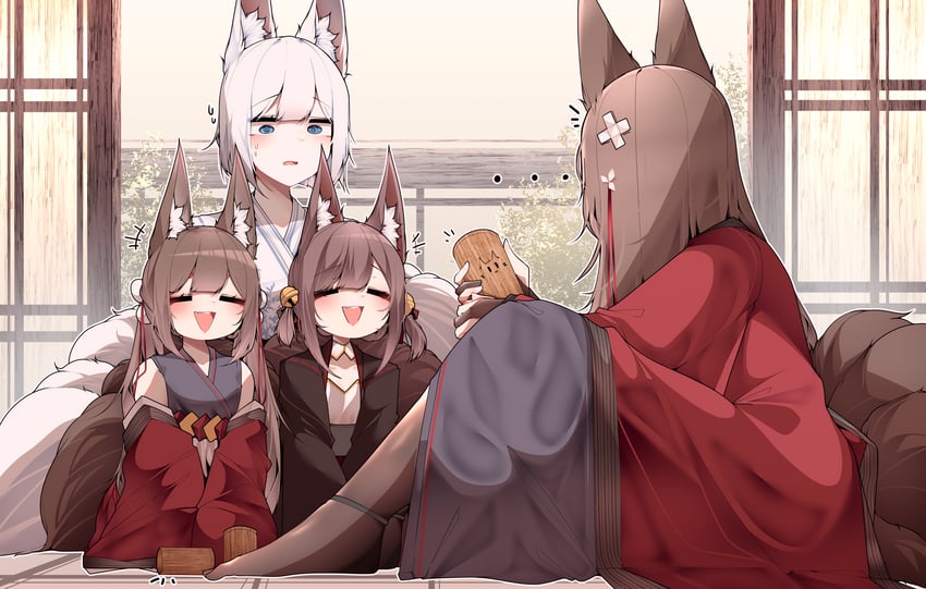 kaga, amagi, amagi-chan, and akagi-chan (azur lane) drawn by samip
