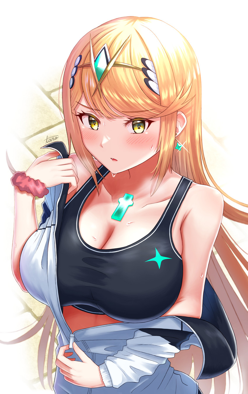 mythra (xenoblade chronicles and 1 more) drawn by taro_(peach_taro51)