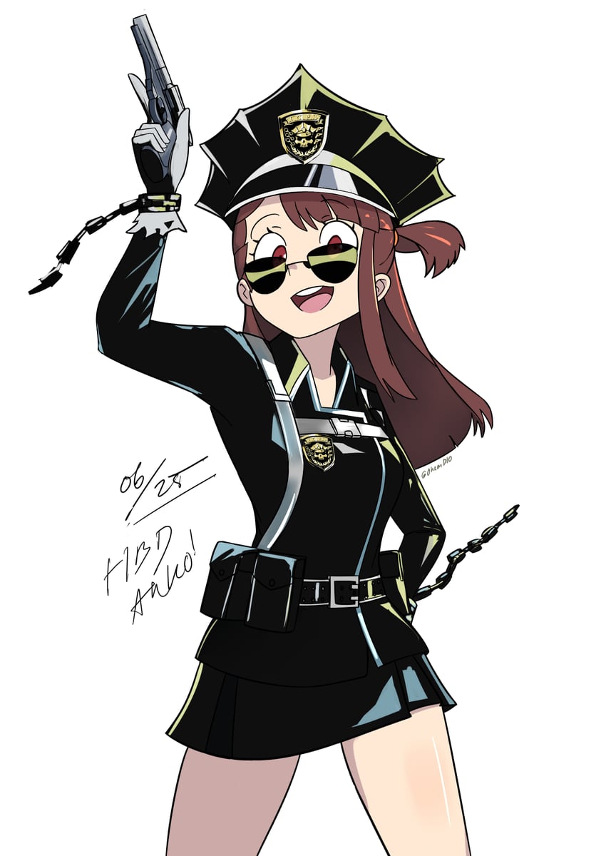 kagari atsuko and inferno cop (little witch academia and 2 more) drawn by diooksan