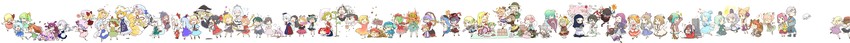 hakurei reimu, kirisame marisa, remilia scarlet, flandre scarlet, izayoi sakuya, and 72 more (touhou) drawn by ume_(plumblossom)