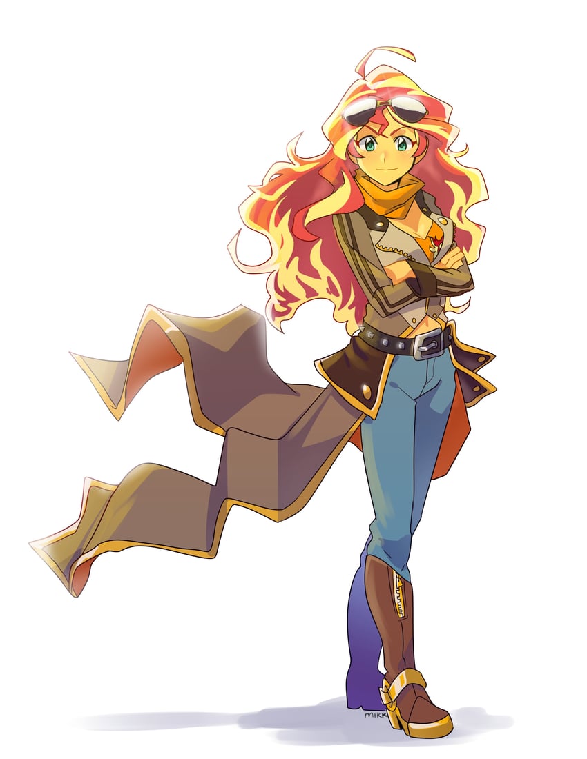 yang xiao long, sunset shimmer, and koshimizu ami (rwby and 4 more) drawn by mikkusushi