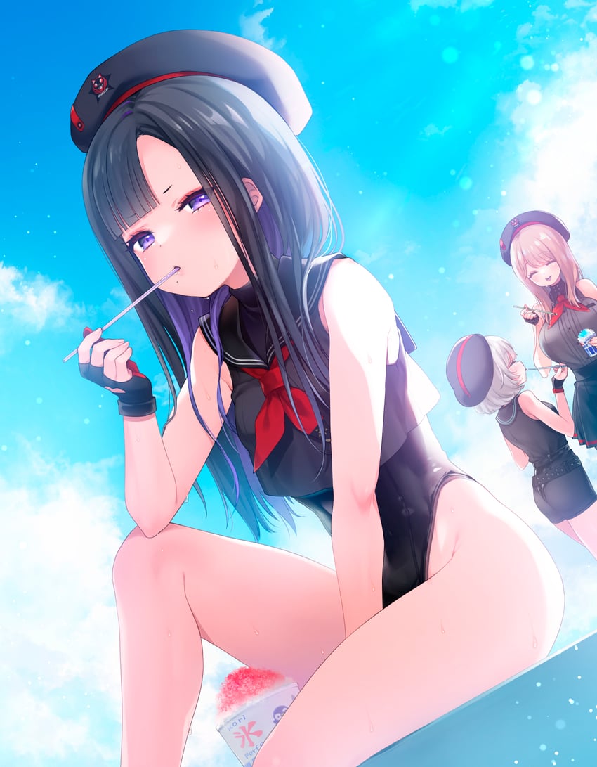 emma, eunhwa, and vesti (goddess of victory: nikke) drawn by fummy