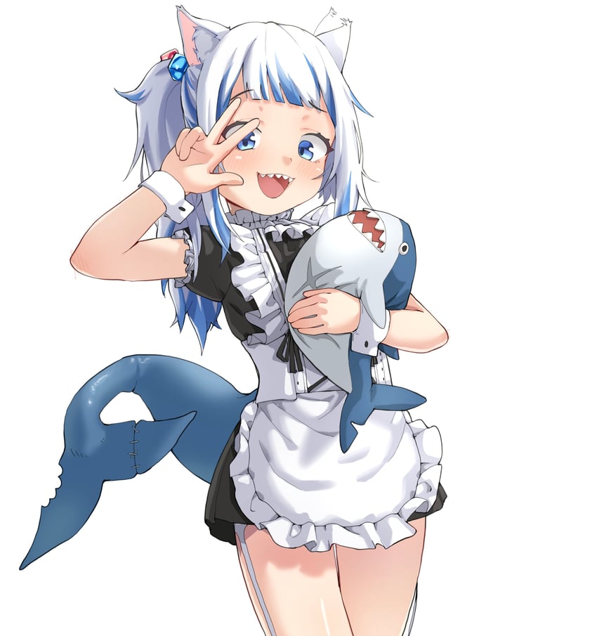 gawr gura and bloop (hololive and 1 more) drawn by onion_(tamanegi)