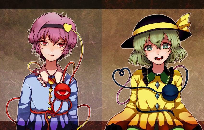 komeiji koishi and komeiji satori (touhou) drawn by zero_nana