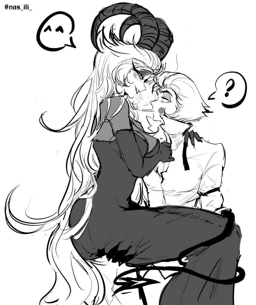 lucifer morningstar and lilith (hazbin hotel) drawn by nas_ili