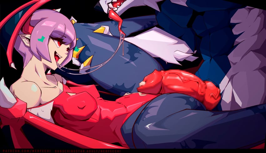 lilith (darkstalkers) drawn by nerfechi
