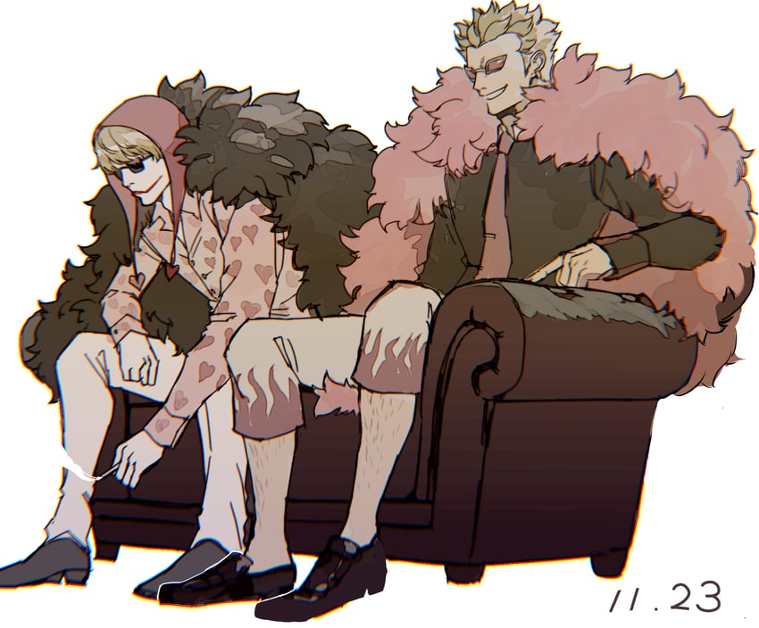 donquixote doflamingo and donquixote rocinante (one piece) drawn by santagawa
