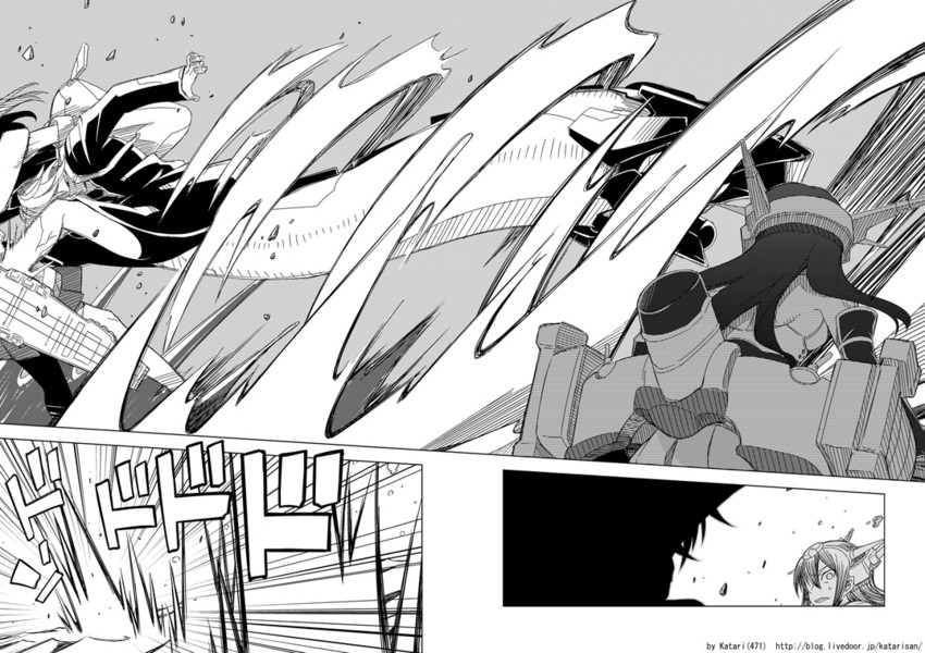 akagi, nagato, and re-class battleship (kantai collection) drawn by katari_(ropiropi)