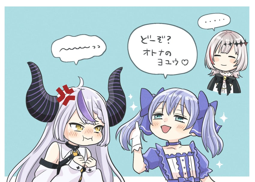 la+ darknesss, yuuki chihiro, and dtto. (hololive and 2 more) drawn by eto_(etupirkadr)