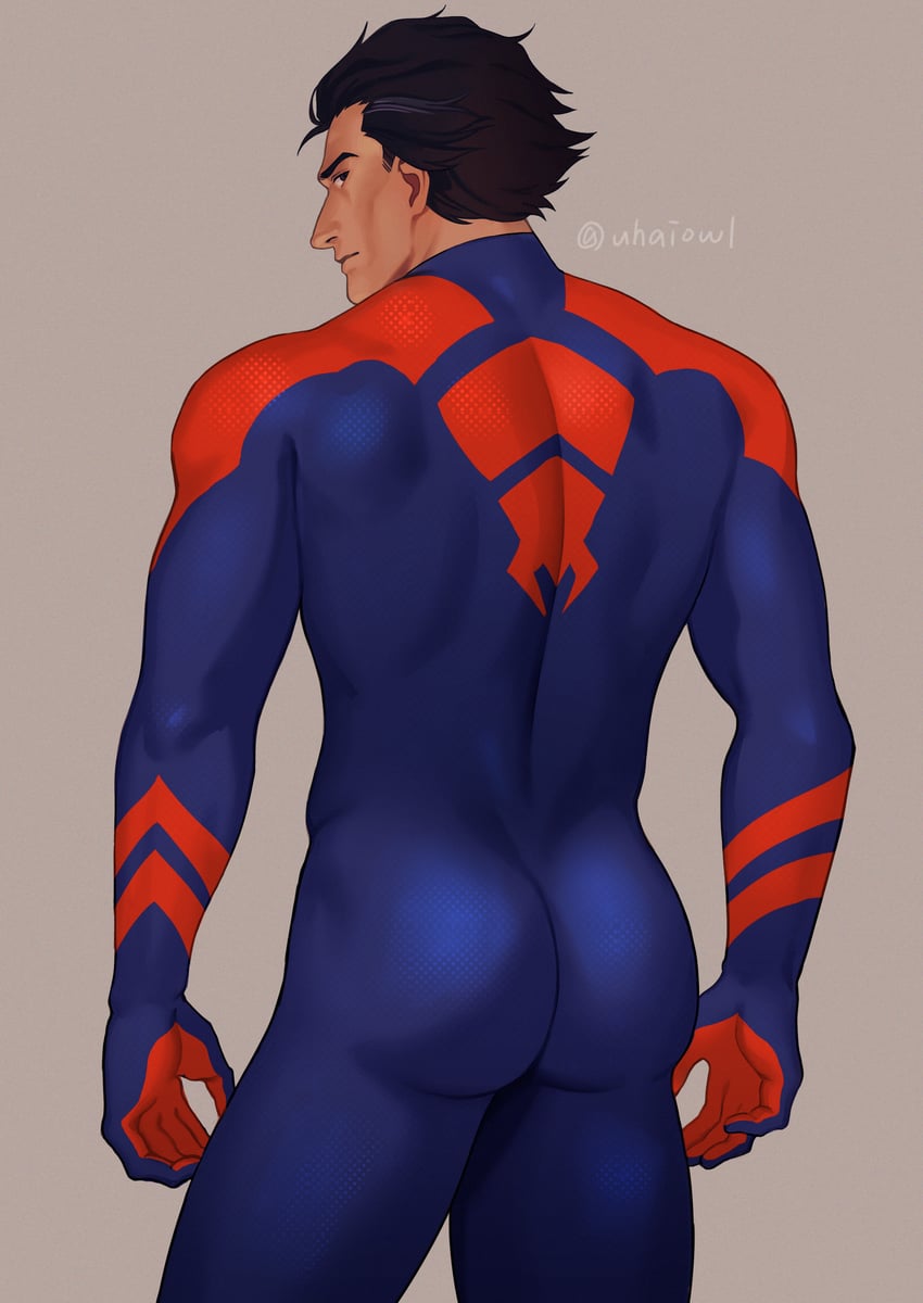 miguel o'hara and spider-man (marvel and 2 more) drawn by uhai