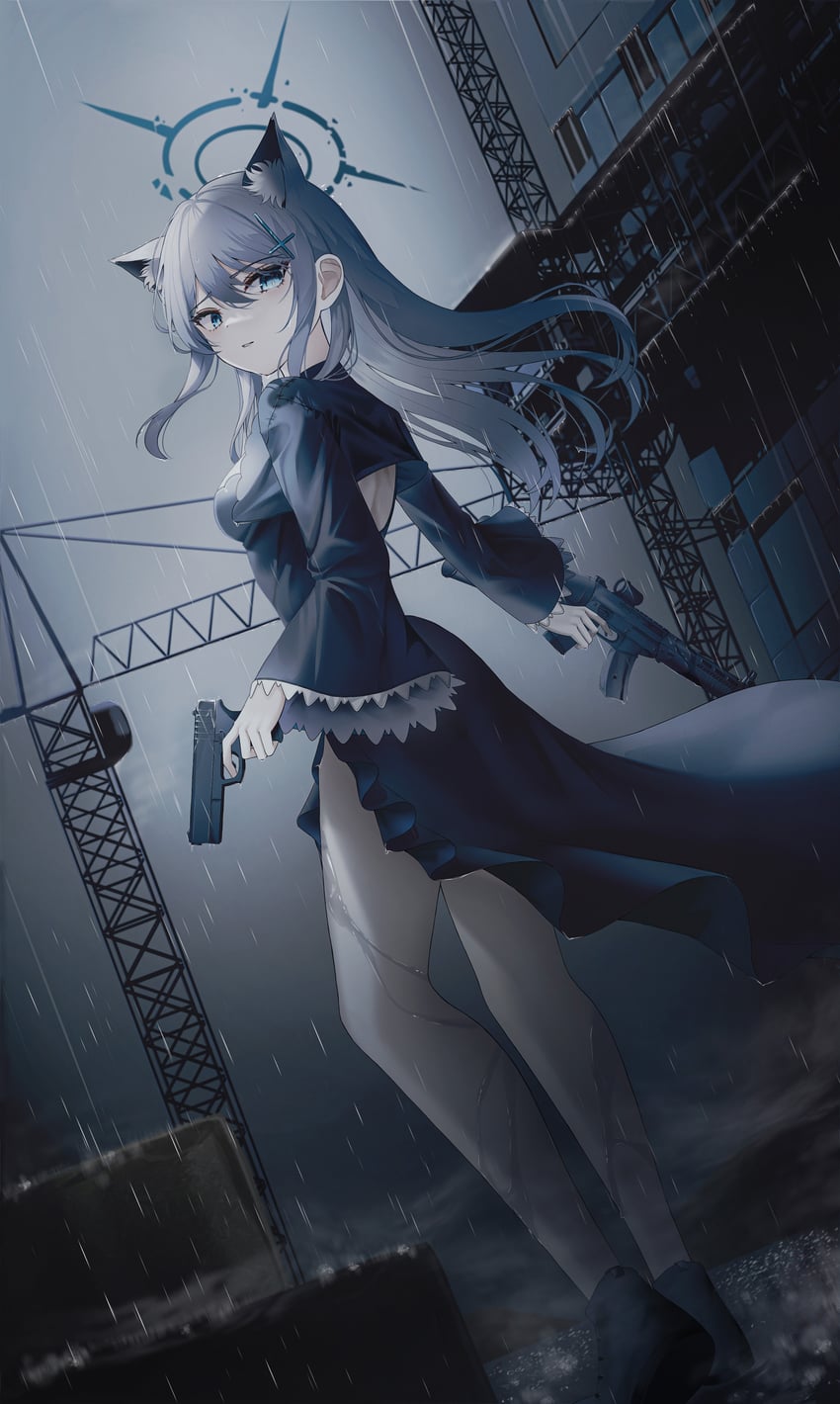 shiroko and shiroko terror (blue archive) drawn by li_se