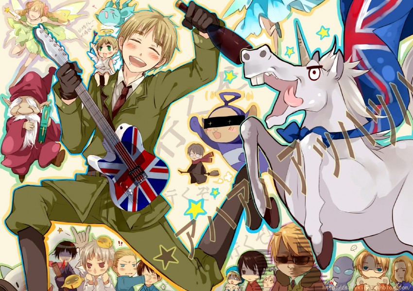 america, united kingdom, japan, russia, france, and 10 more (axis powers hetalia and 3 more) drawn by saiyki