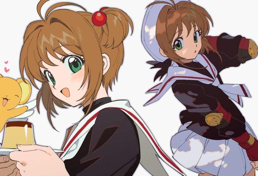 kinomoto sakura and kero (cardcaptor sakura) drawn by qin_(7833198)