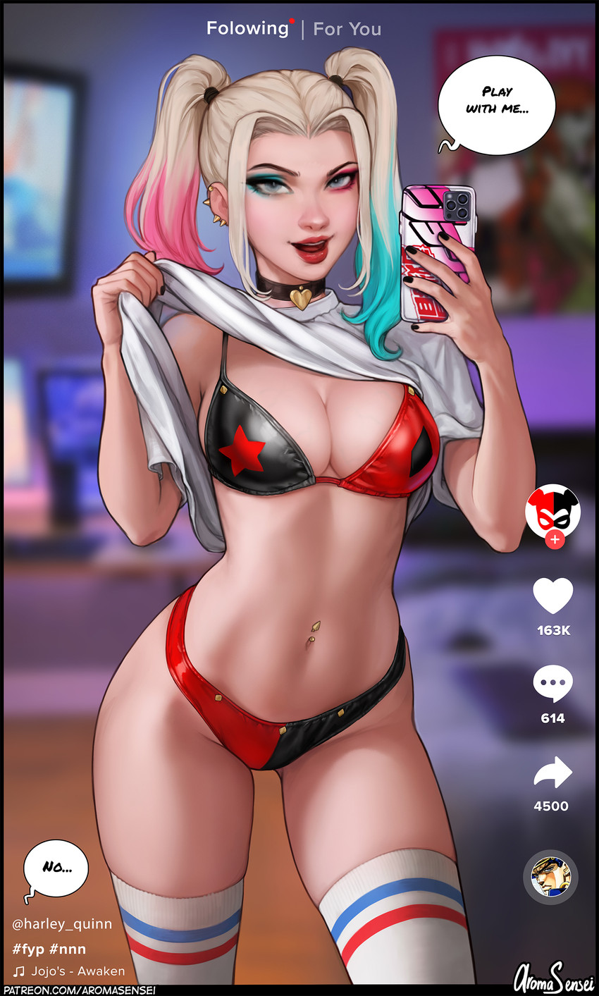 harley quinn and poison ivy (dc comics) drawn by aroma_sensei