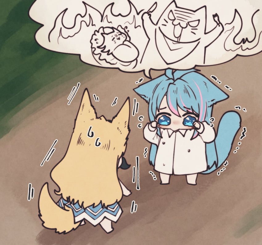 azura cecillia and layla alstroemeria (nijisanji and 1 more) drawn by angon623