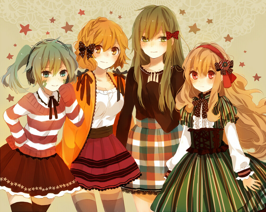 kozakura marry, kido tsubomi, ene, and kisaragi momo (kagerou project) drawn by mukimuki_mayuge