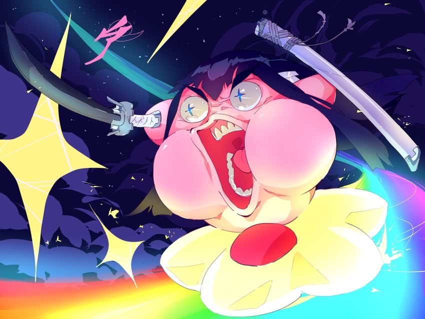 kirby and kiryuuin satsuki (kill la kill and 1 more) drawn by aetherion
