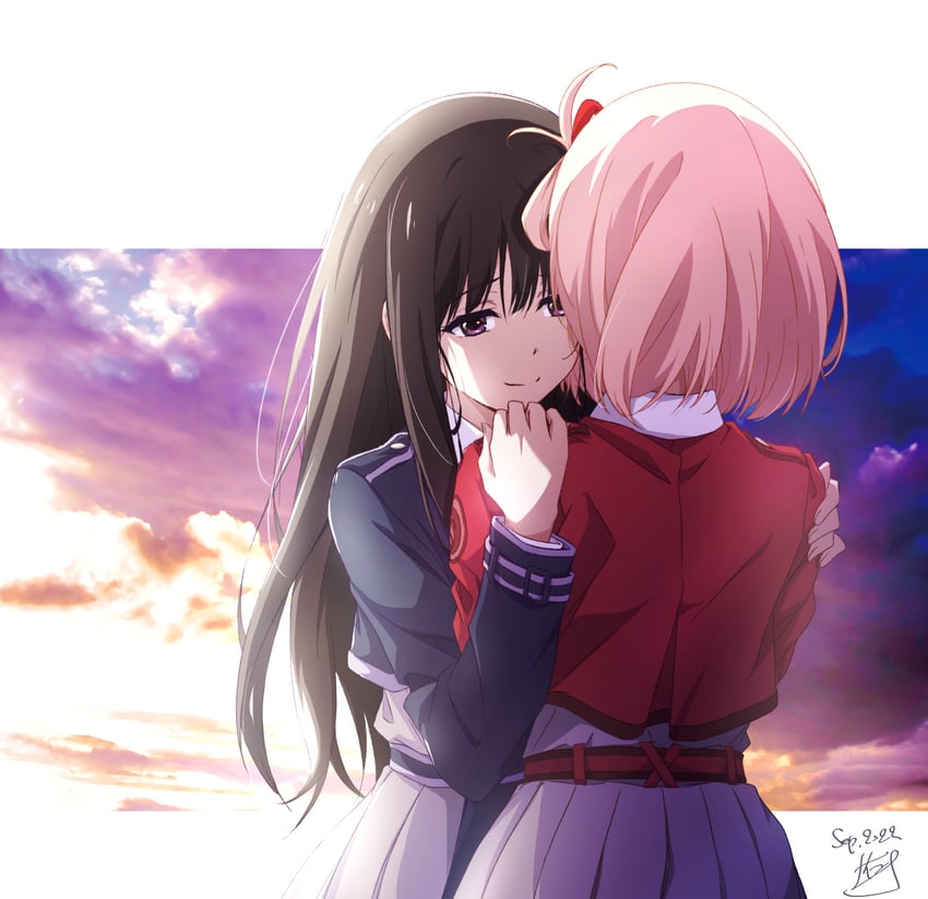 nishikigi chisato and inoue takina (lycoris recoil) drawn by nii_manabu