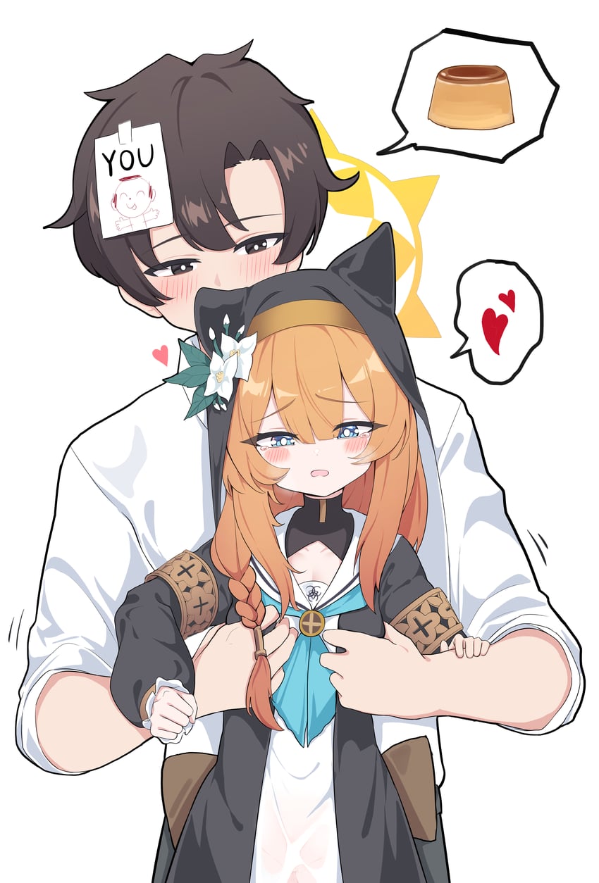 sensei, doodle sensei, and mari (blue archive) drawn by gro_(lee145879)