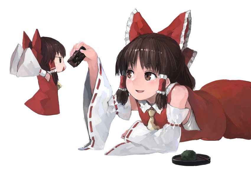 hakurei reimu, benikurage, and sakenomi (touhou and 1 more) drawn by ichiba_youichi