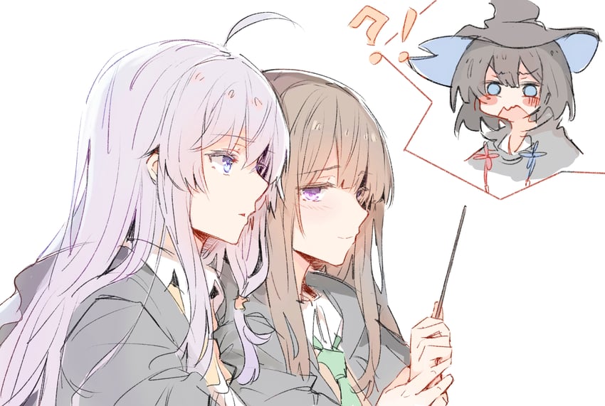 elaina, saya, and odoko (majo no tabitabi) drawn by lionet0806