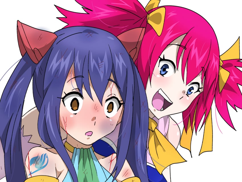 wendy marvell and sheria blendy (fairy tail) drawn by powt