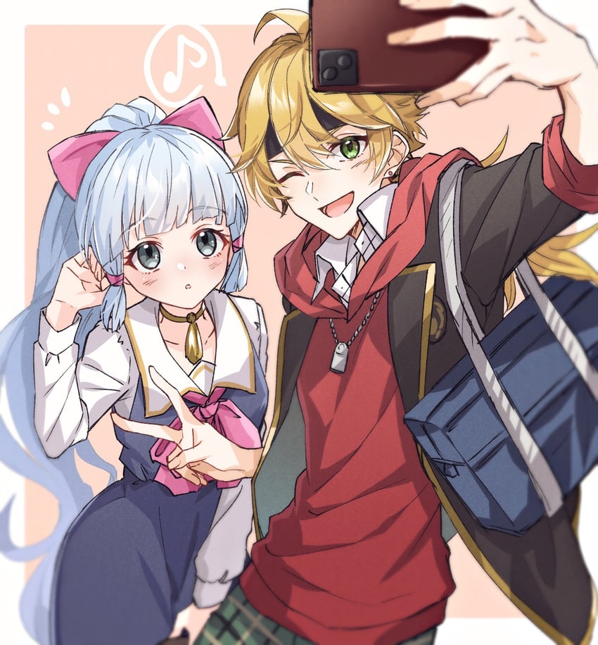 kamisato ayaka and thoma (genshin impact and 1 more) drawn by mizuamememe