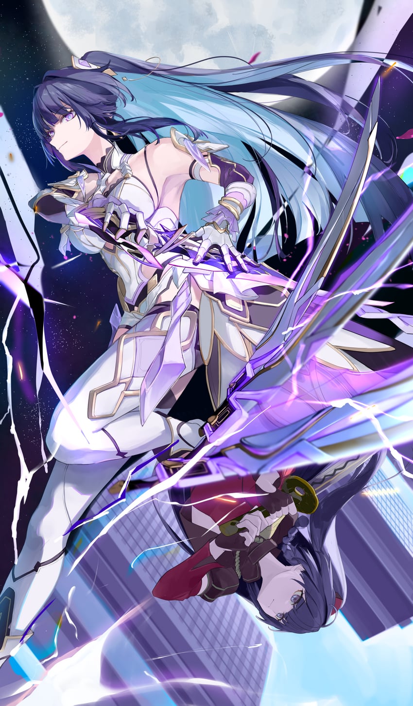 raiden mei (honkai and 1 more) drawn by roena