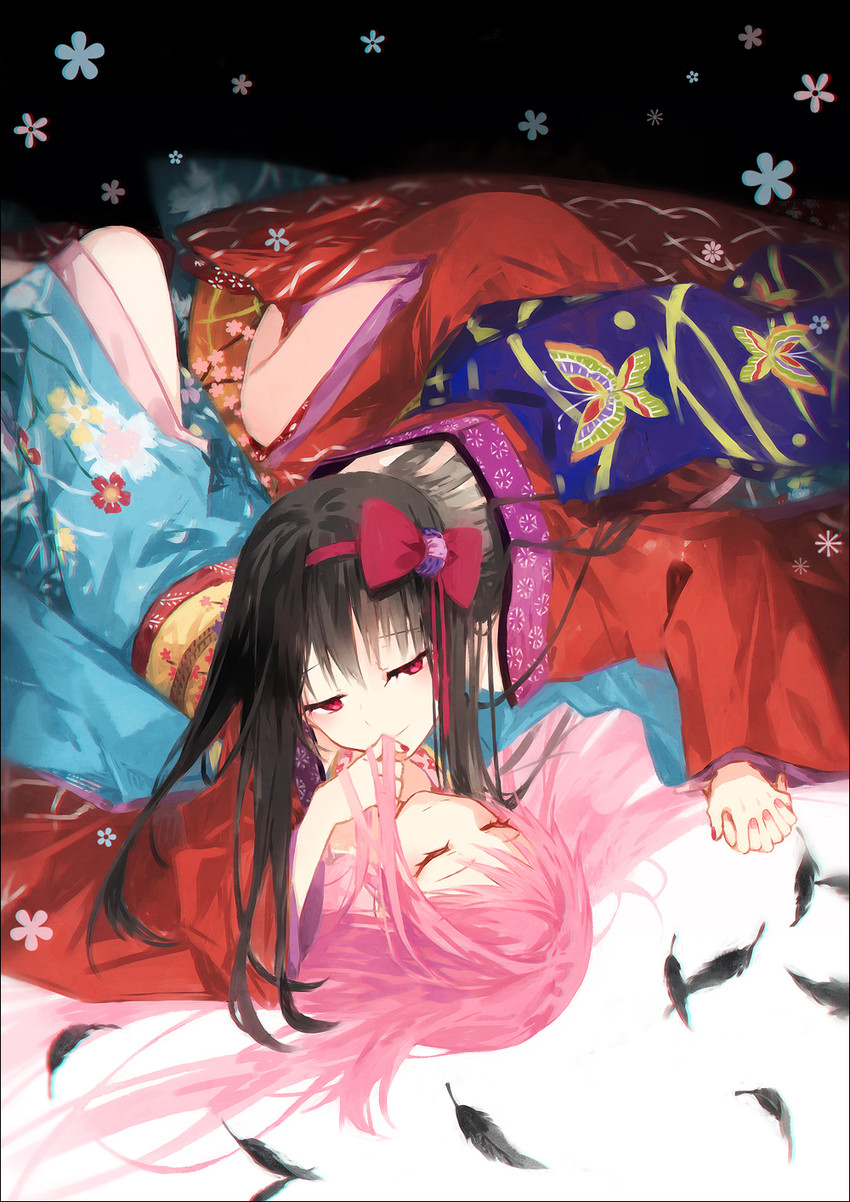 akemi homura and kaname madoka (mahou shoujo madoka magica) drawn by hakusai_(tiahszld)