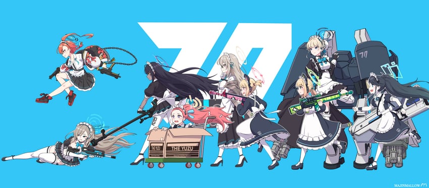 asuna, aris, karin, momoi, midori, and 4 more (blue archive) drawn by majinmallow