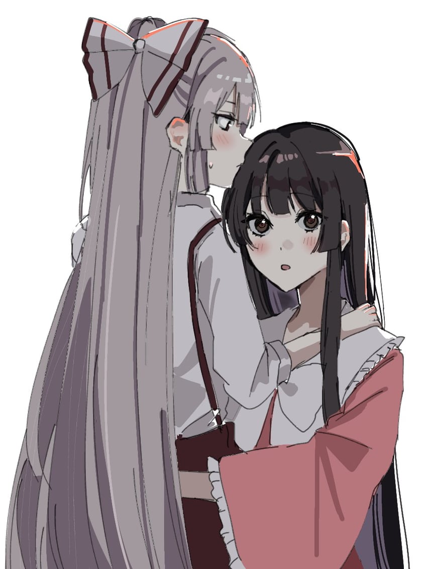 fujiwara no mokou and houraisan kaguya (touhou) drawn by jyazo_pic