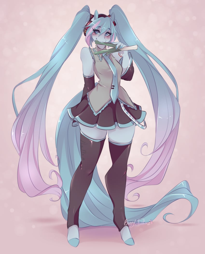 hatsune miku (vocaloid and 3 more) drawn by bunnywhiskerz