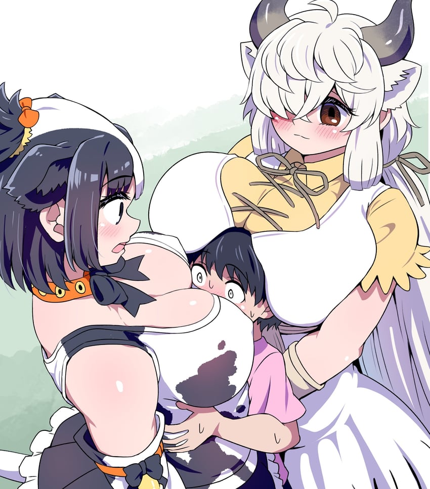 yak and holstein friesian cattle (kemono friends and 1 more) drawn by mamiyama