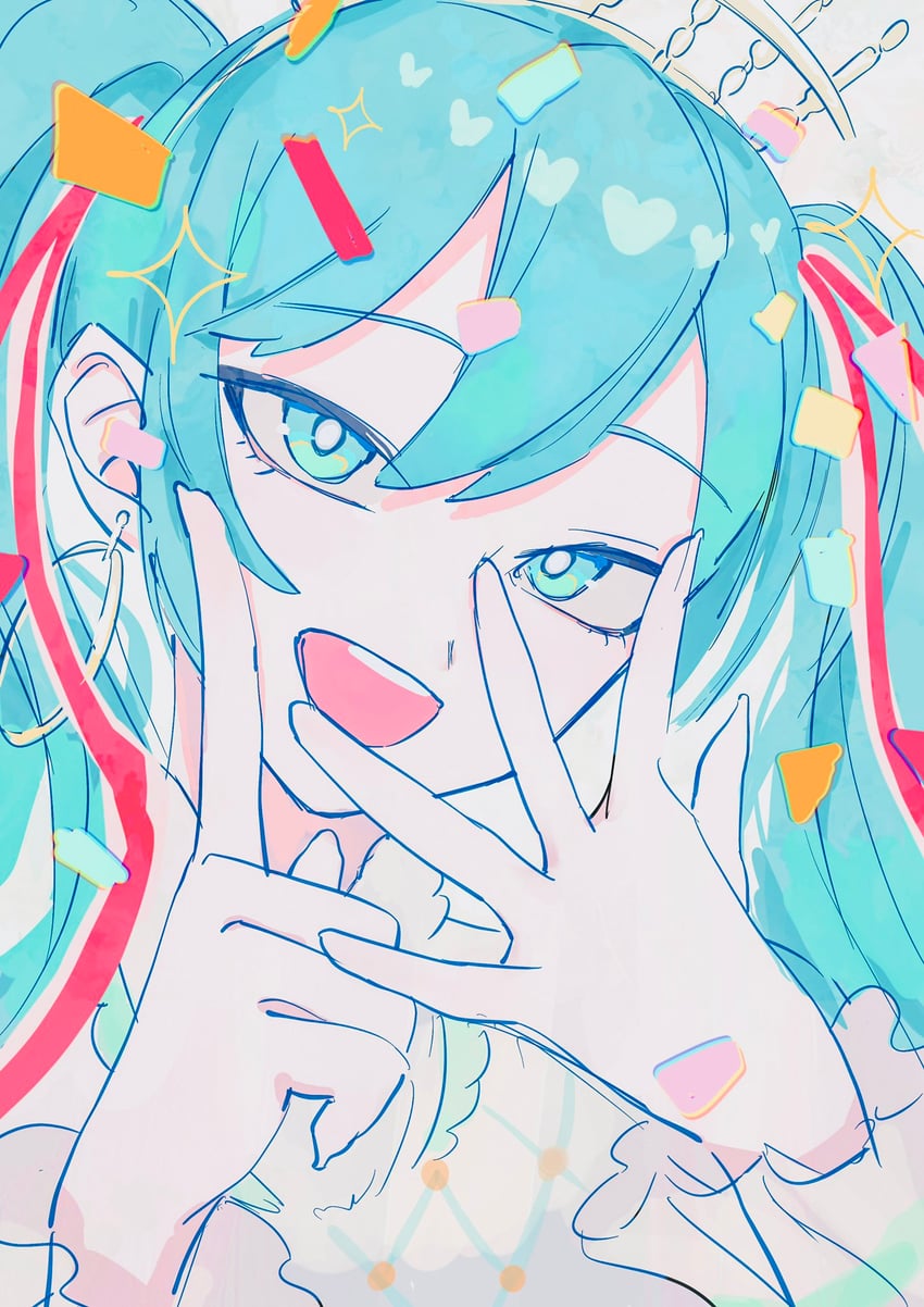 hatsune miku (vocaloid and 1 more) drawn by sion001250