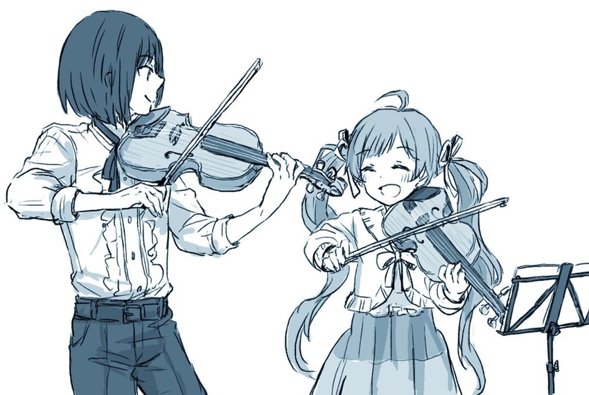 hakozaki serika and kagura rei (idolmaster and 2 more) drawn by wachiko