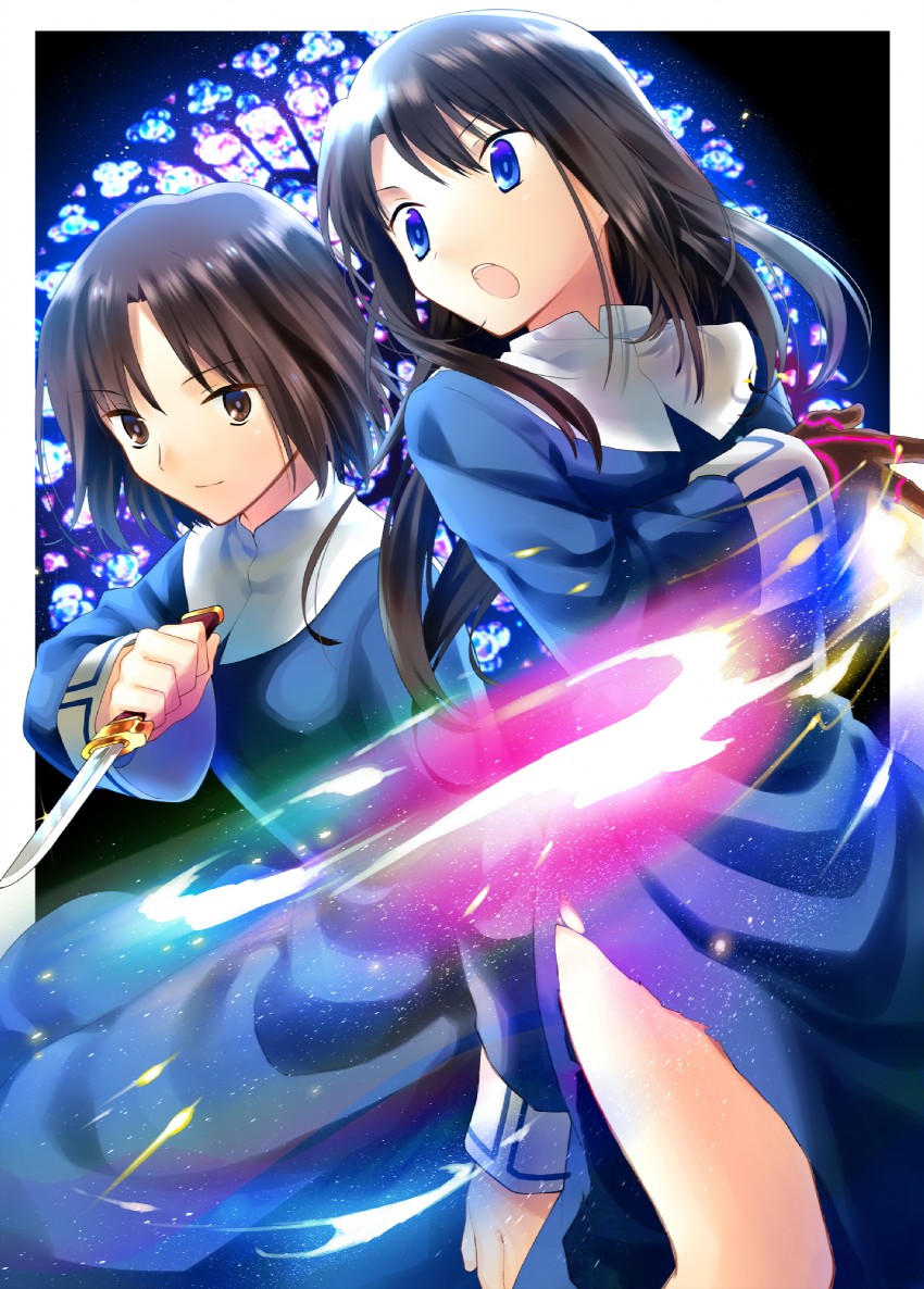 ryougi shiki and kokutou azaka (kara no kyoukai) drawn by hanabana_tsubomi