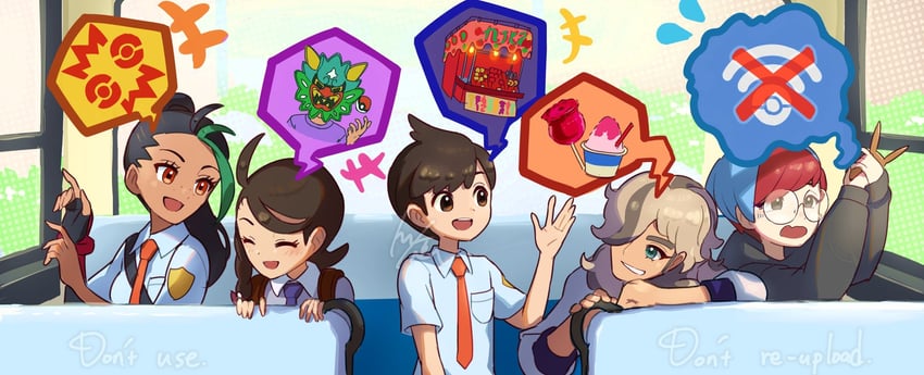 juliana, florian, nemona, penny, and arven (pokemon and 1 more) drawn by tom_(pixiv10026189)