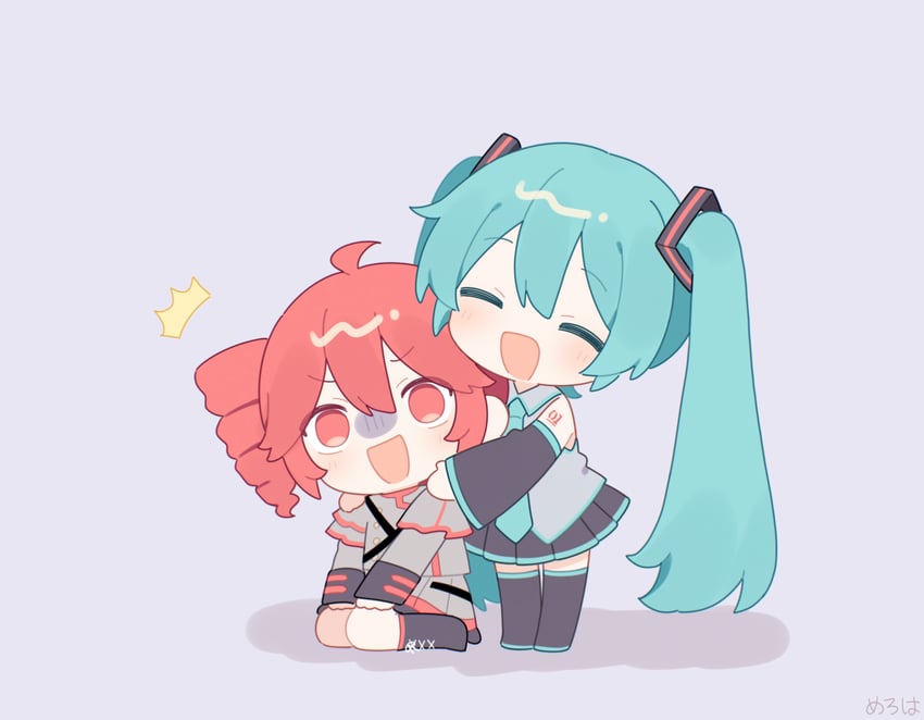 hatsune miku and kasane teto (vocaloid and 2 more) drawn by meroharome
