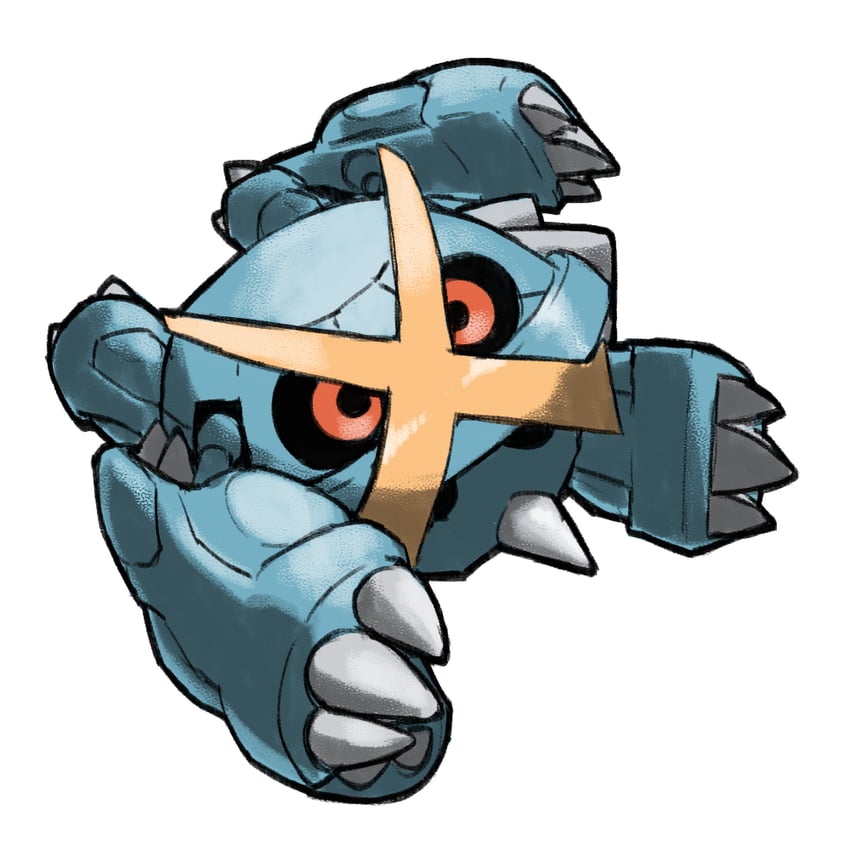 metagross and mega metagross (pokemon) drawn by blacknirrow