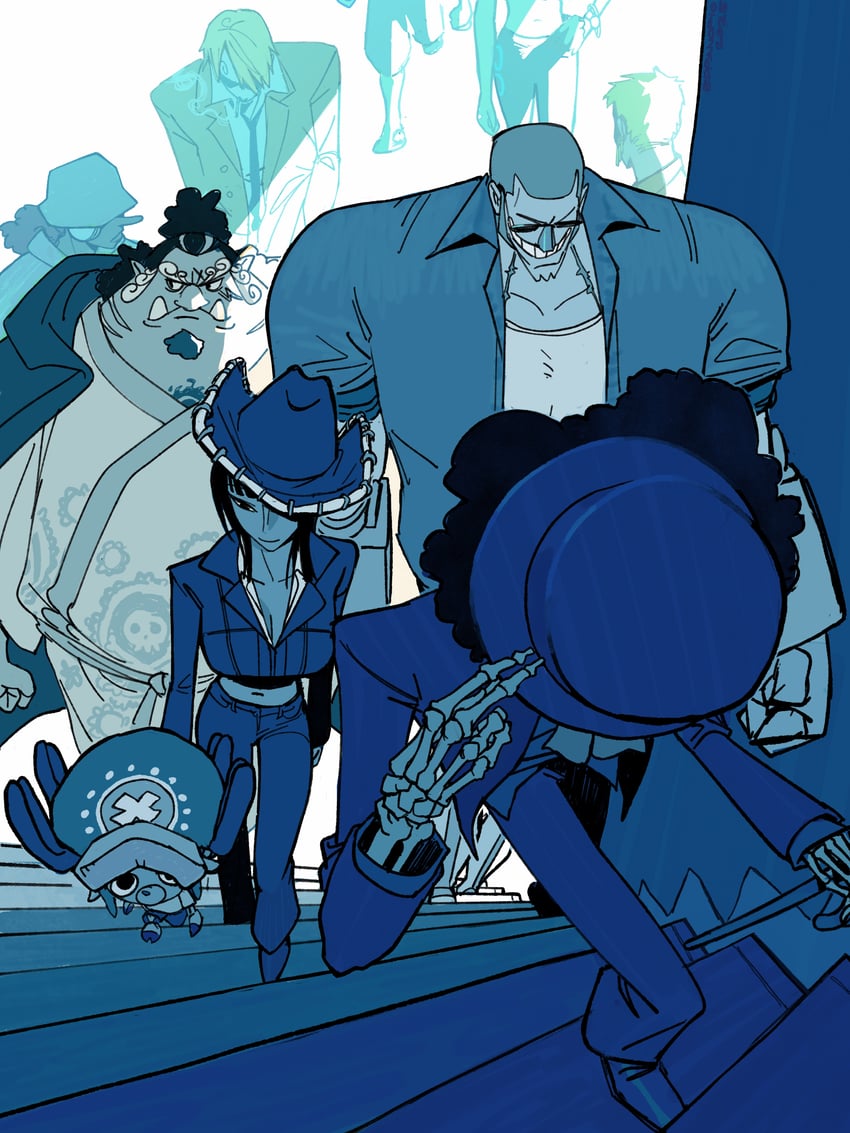 nami, monkey d. luffy, nico robin, roronoa zoro, sanji, and 5 more (one piece) drawn by edpan