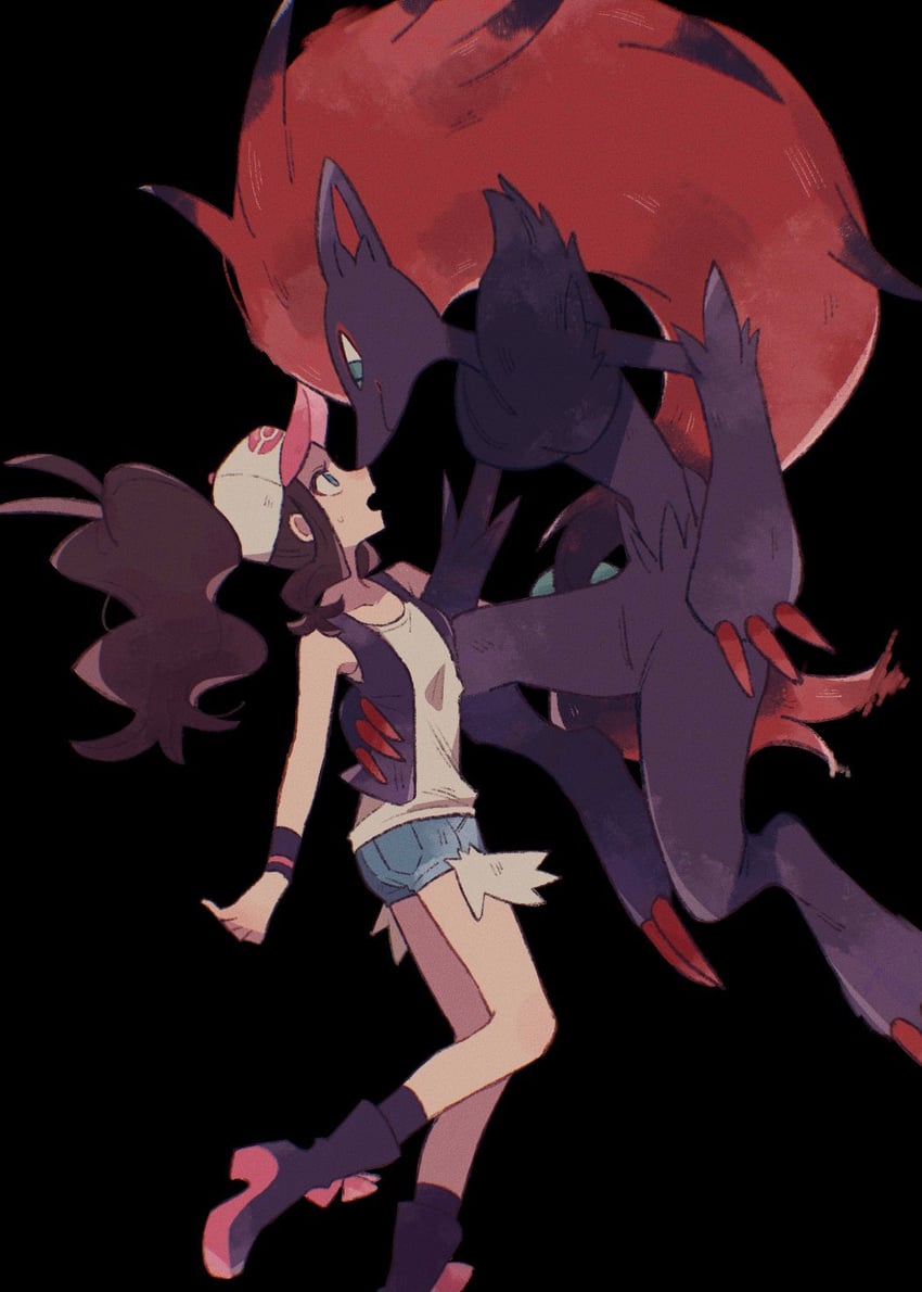 hilda and zoroark (pokemon and 1 more) drawn by hime_(himetya105)