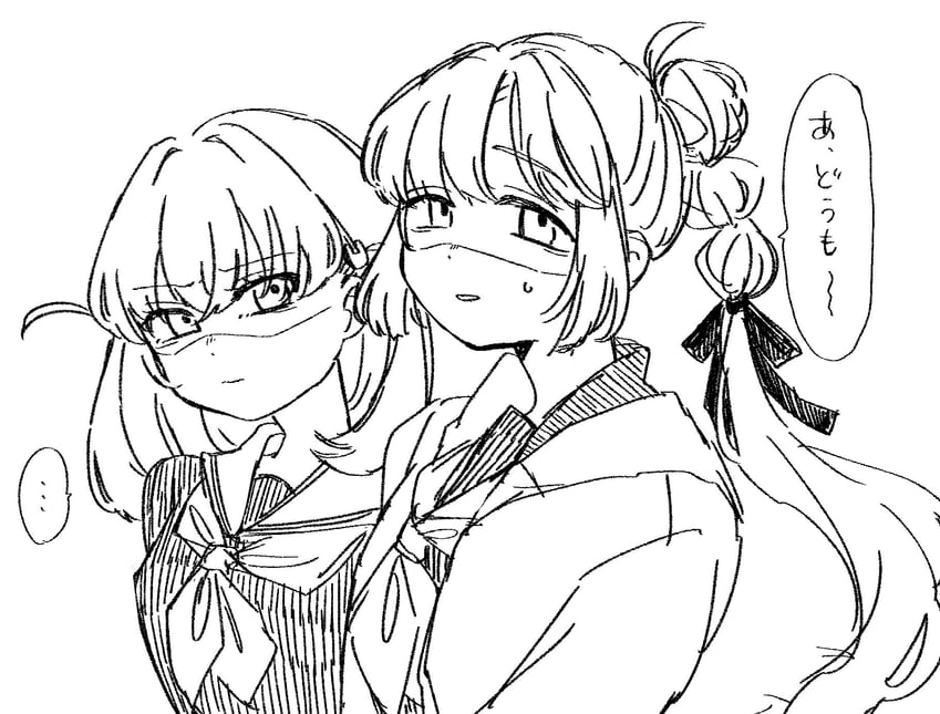 hinoshita kaho and anyoji hime (love live! and 1 more) drawn by panda_no_gohan